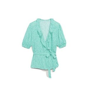 NWT Old Navy Ruffle Sleeve Wrap Blouse Size XL